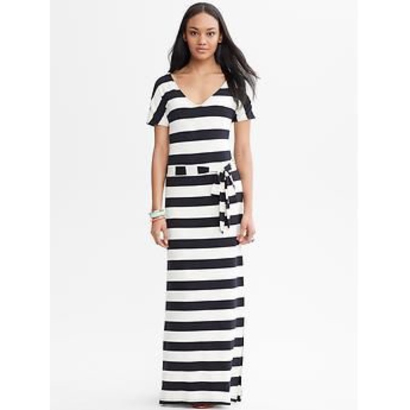 banana republic striped maxi dress